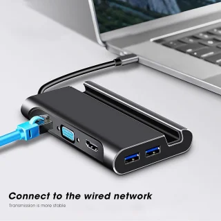 Type C hub docking station grijs