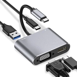 Type-C hubadapter USB adapter zilver