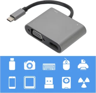 Type-C hubadapter USB adapter zilver