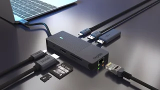 UCM-2004 USB-C Multiport Adapter, Donkergrijs