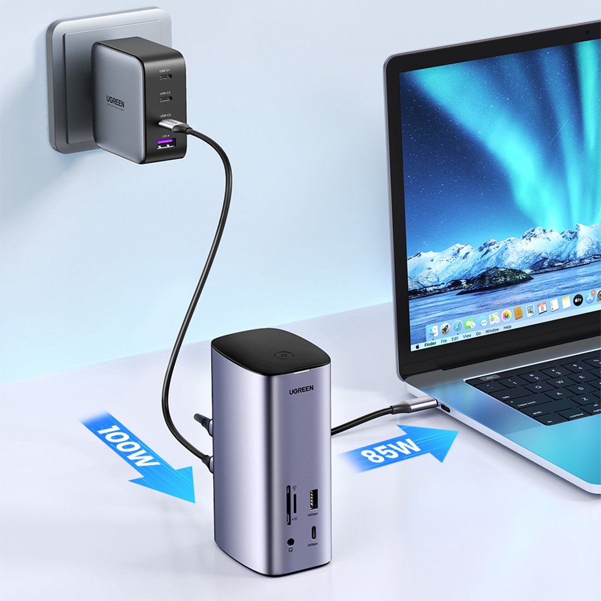 Ugreen USB-C Docking Station 12-in-1 Zilver