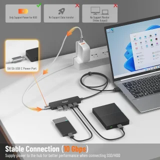 Ultraslim USB-hub 4-poorts