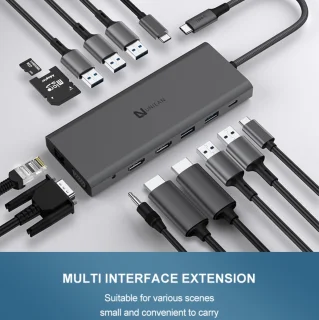 Uniean 14-in-1 USB-C Hub Docking Station