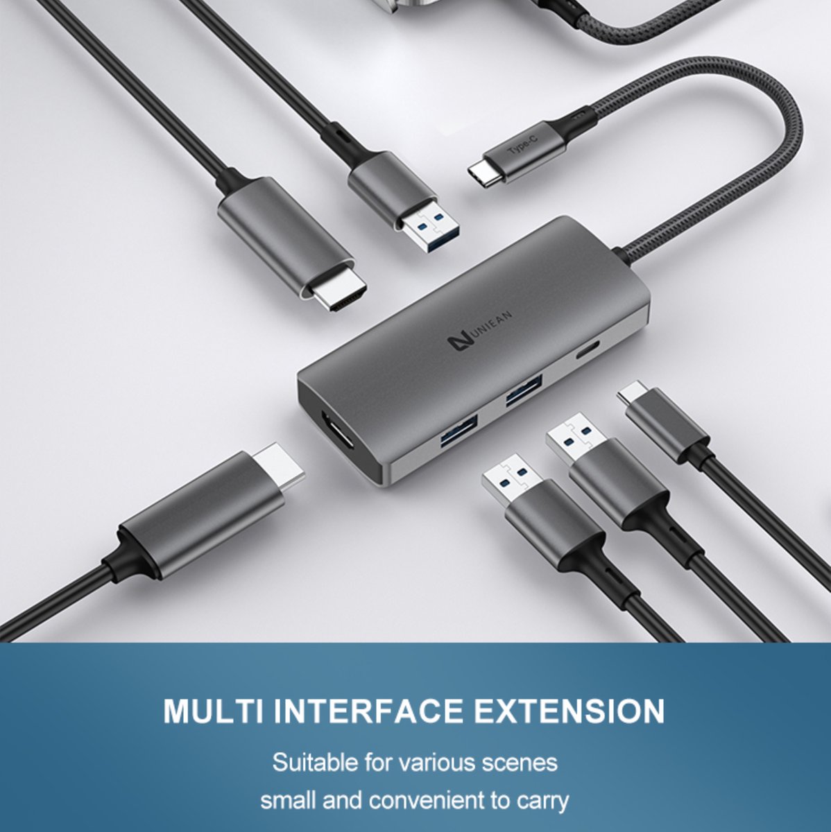 Uniean 6-in-1 USB-C Hub Docking Station
