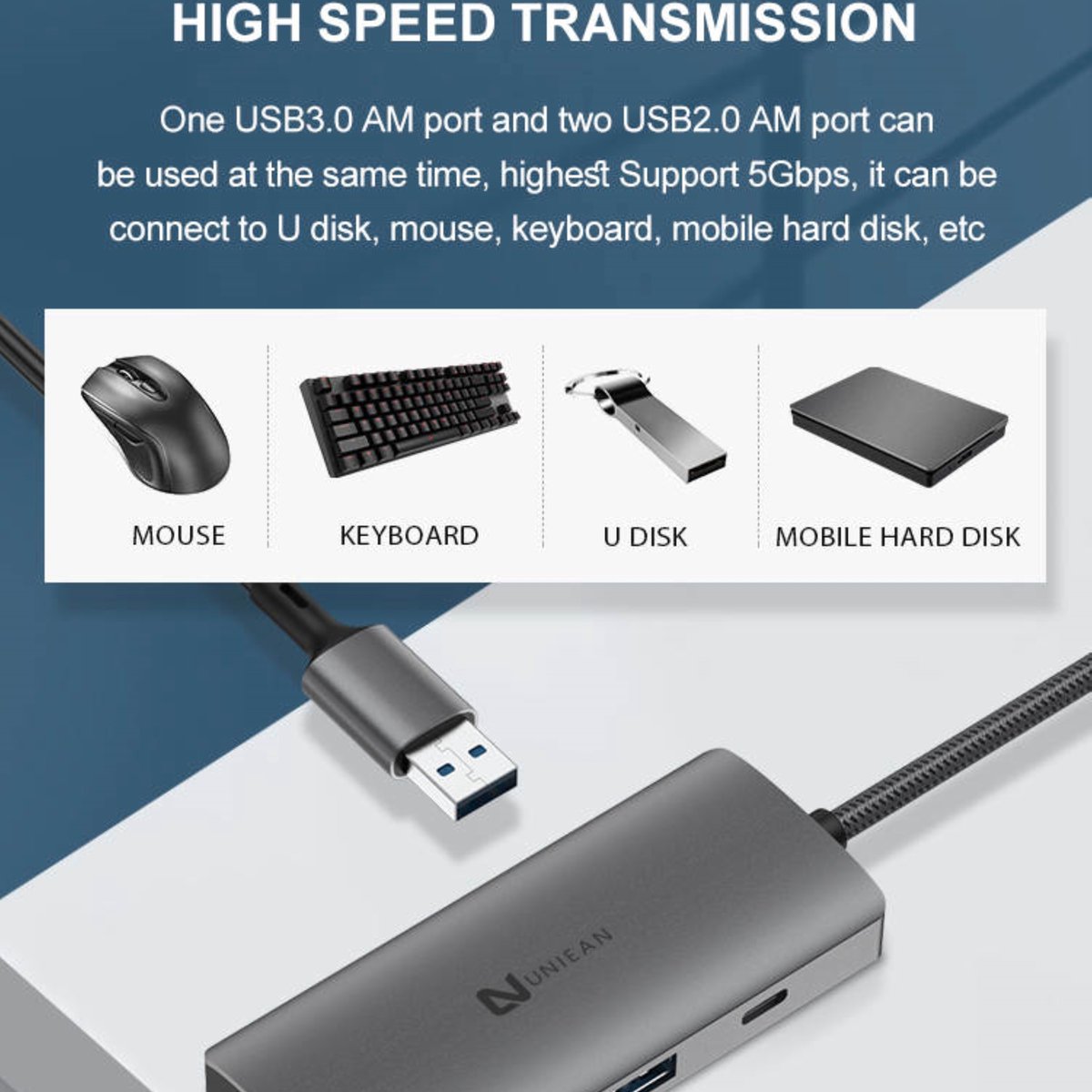 Uniean 6-in-1 USB-C Hub Docking Station