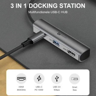 Uniean USB-C HUB 3-in-1 Laptop Docking Station