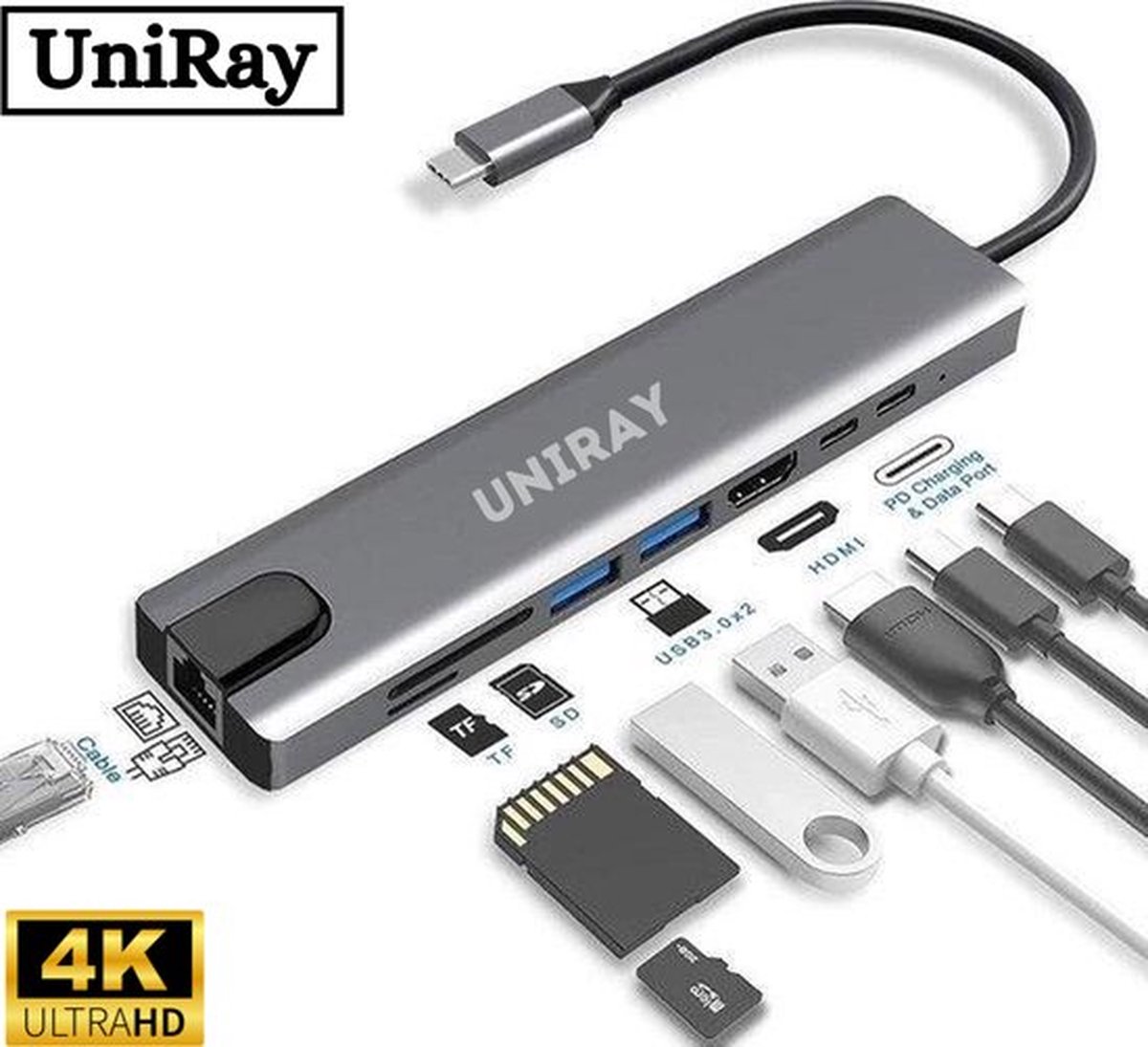 UniRay 8-in-1 Hub Type-C Docking Station