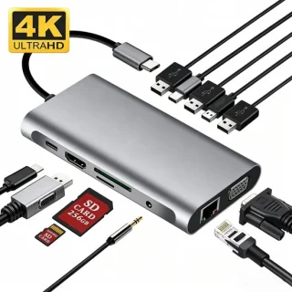 Universeel 10-in-1 USB-C Docking Station - Spacegrey