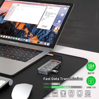 Universeel 10-in-1 USB-C Dockingstation, grijs