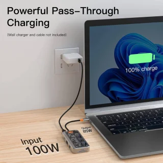 Universeel 10-in-1 USB-C Dockingstation, grijs