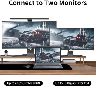 Universeel 10-in-1 USB-C Dockingstation, grijs