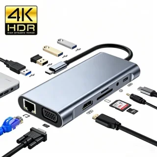 Universeel 11-in-1 USB-C Docking Station – Space Grey
