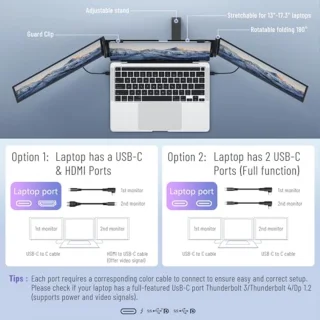 Universeel 14 inch Drievoudige Laptopmonitor