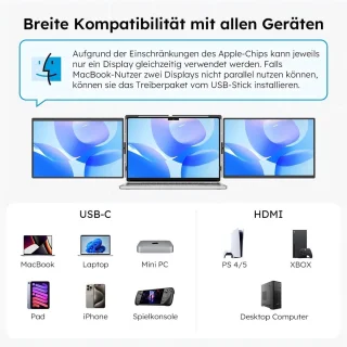 Universeel 14,1 inch FHD IPS Uitbreidingsscherm voor laptop