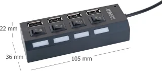 Universeel 4-poorts USB-hub