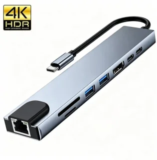 Universeel 8-in-1 USB-C Dockingstation