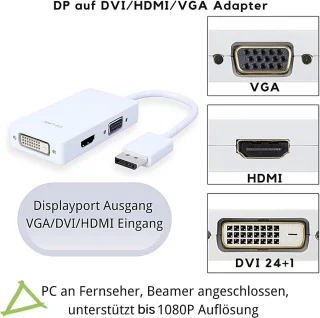 Universeel DisplayPort 3-in-1 Adapter