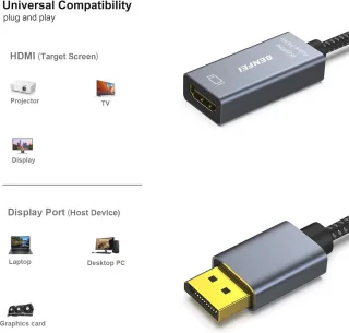 Universeel DisplayPort-naar-HDMI adapter