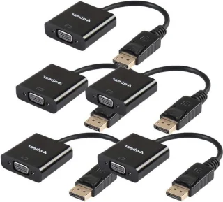 Universeel DisplayPort naar VGA adapter - 5 stuks - Zwart
