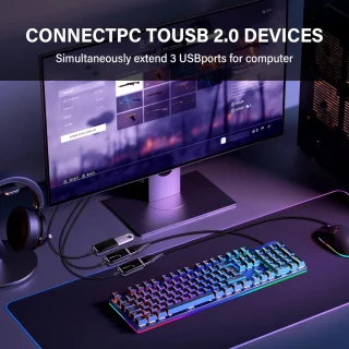 Universeel USB 2.0 3-poorts hub
