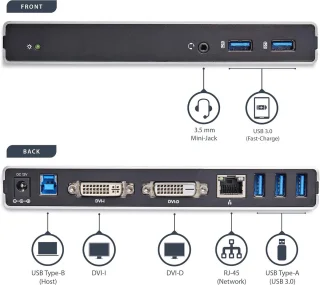 Universeel USB 3.0 Dual-monitor dockingstation