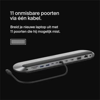 Universeel USB-C Docking Station 11-in-1 voor 3 monitoren