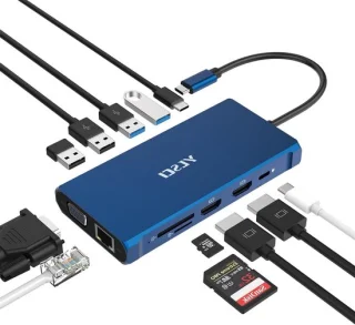 Universeel USB-C Docking Station Hub - Blauw