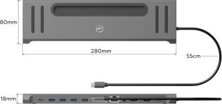 Universeel USB-C Dockingstation 12-in-1