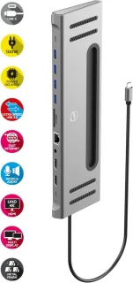 Universeel USB-C Dockingstation 12-in-1