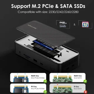 Universeel USB-C Dockingstation met M.2 SSD-behuizing