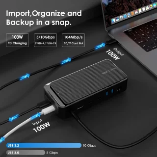 Universeel USB-C Dockingstation met M.2 SSD-behuizing