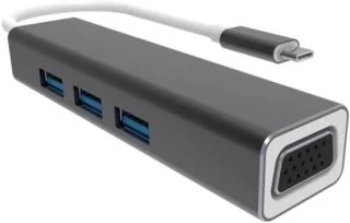 Universeel USB-C Hub 3-poorts Aluminium Adapter - Grijs