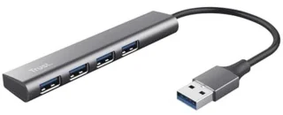 Universeel USB Hub 4‑poorts (USB‑A) - Grijs