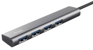 Universeel USB Hub 4‑poorts (USB‑A) - Grijs