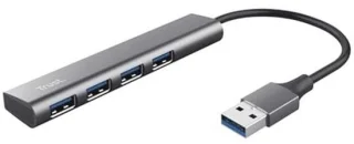 Universeel USB Hub 4‑poorts (USB‑A) - Grijs