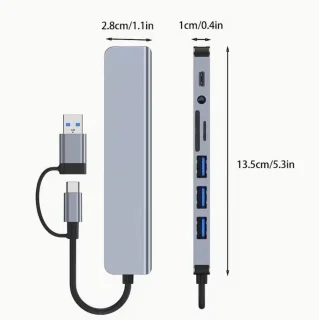 Universele 4-poorts USB-hub (2x USB-C, 2x USB-A)