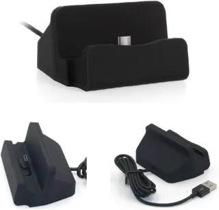 Universele docking station telefoonhouder 3.5x5.5x6.5 cm zwart