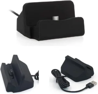 Universele dockingstation oplaadstation, compact zwart