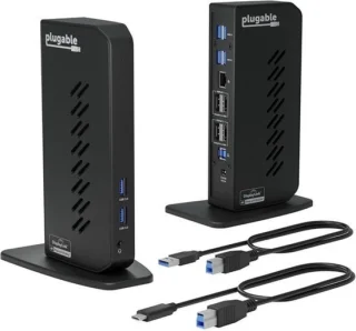 Universele dockingstation voor dubbele monitor - usb 3.0 & usb-c laptop hub met gigabit ethernet