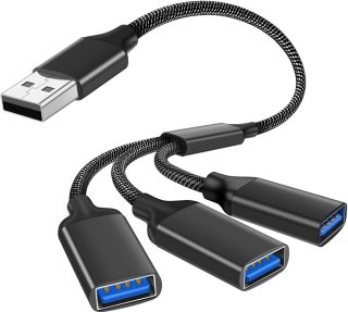 De Universele USB 2.0 splitkabel 3-poorts in één oogopslag