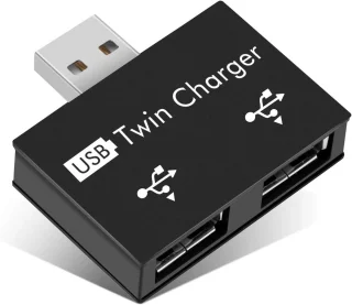 USB 2.0 2-poorts Hub Zwart