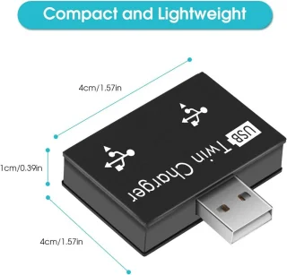 USB 2.0 2-poorts Hub Zwart