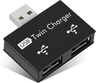 USB 2.0 2-poorts Hub Zwart