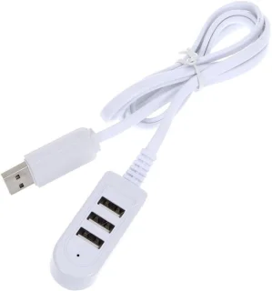 USB 3-poorts hub met kabel - wit