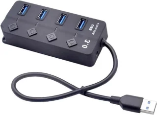 Usb 3.0 4-poorts hub splitter zwart