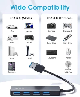 USB 3.0 4-poorts hub voor laptop
