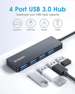 USB 3.0 4-poorts hub voor laptop