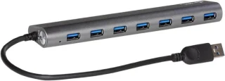 USB 3.0 7-poorts Hub Dockingstation Zwart