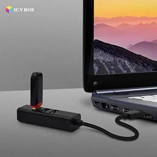 USB 3.0 Hub 4-poorts - Aluminium Zwart