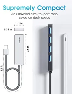 USB 3.0 Hub 4-poorts voor laptop